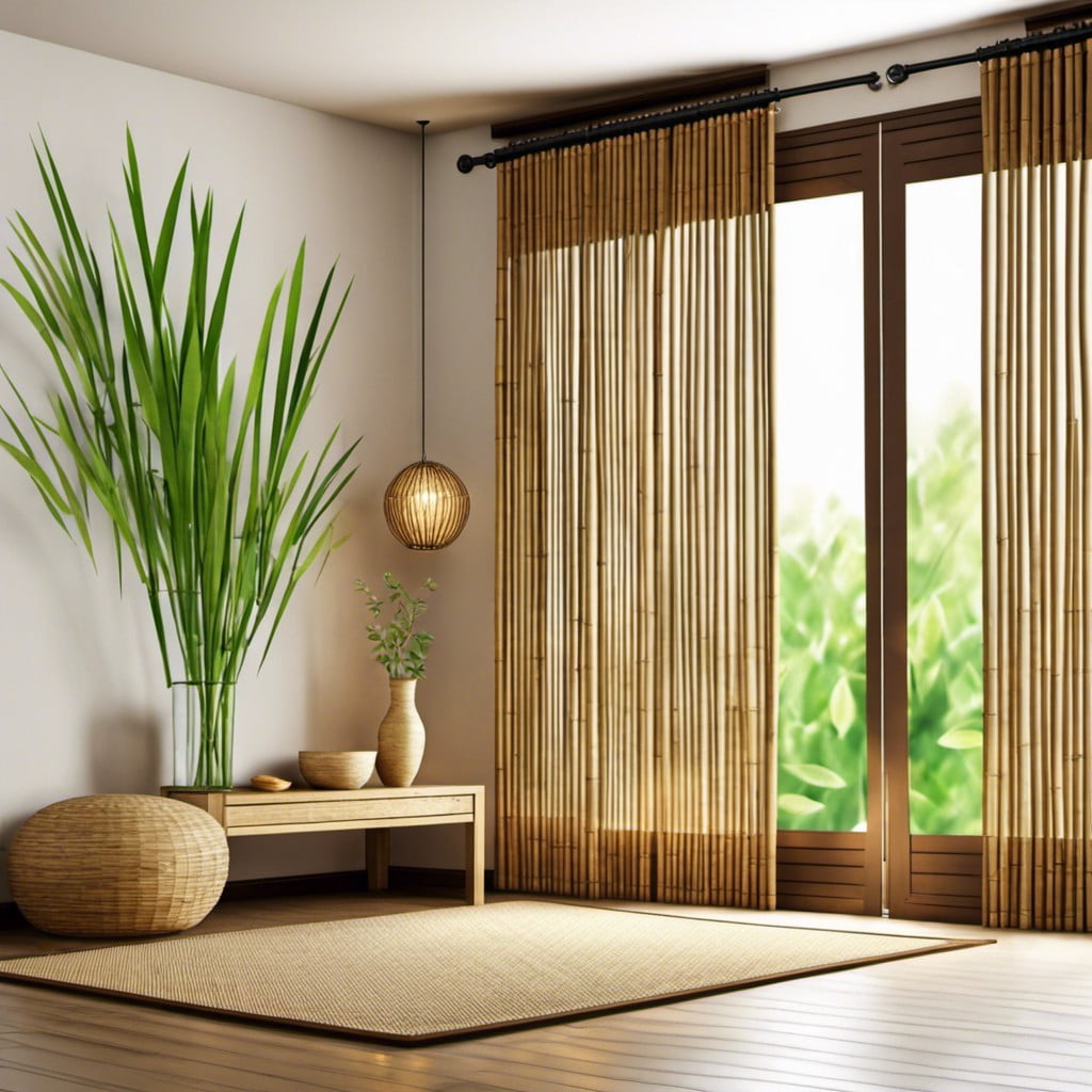 bamboo curtain rods