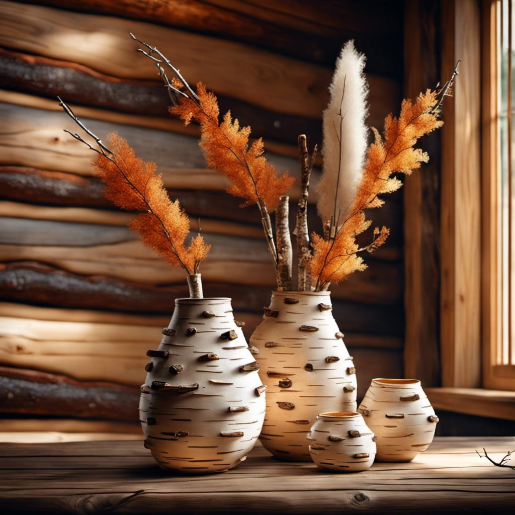 birch bark vases