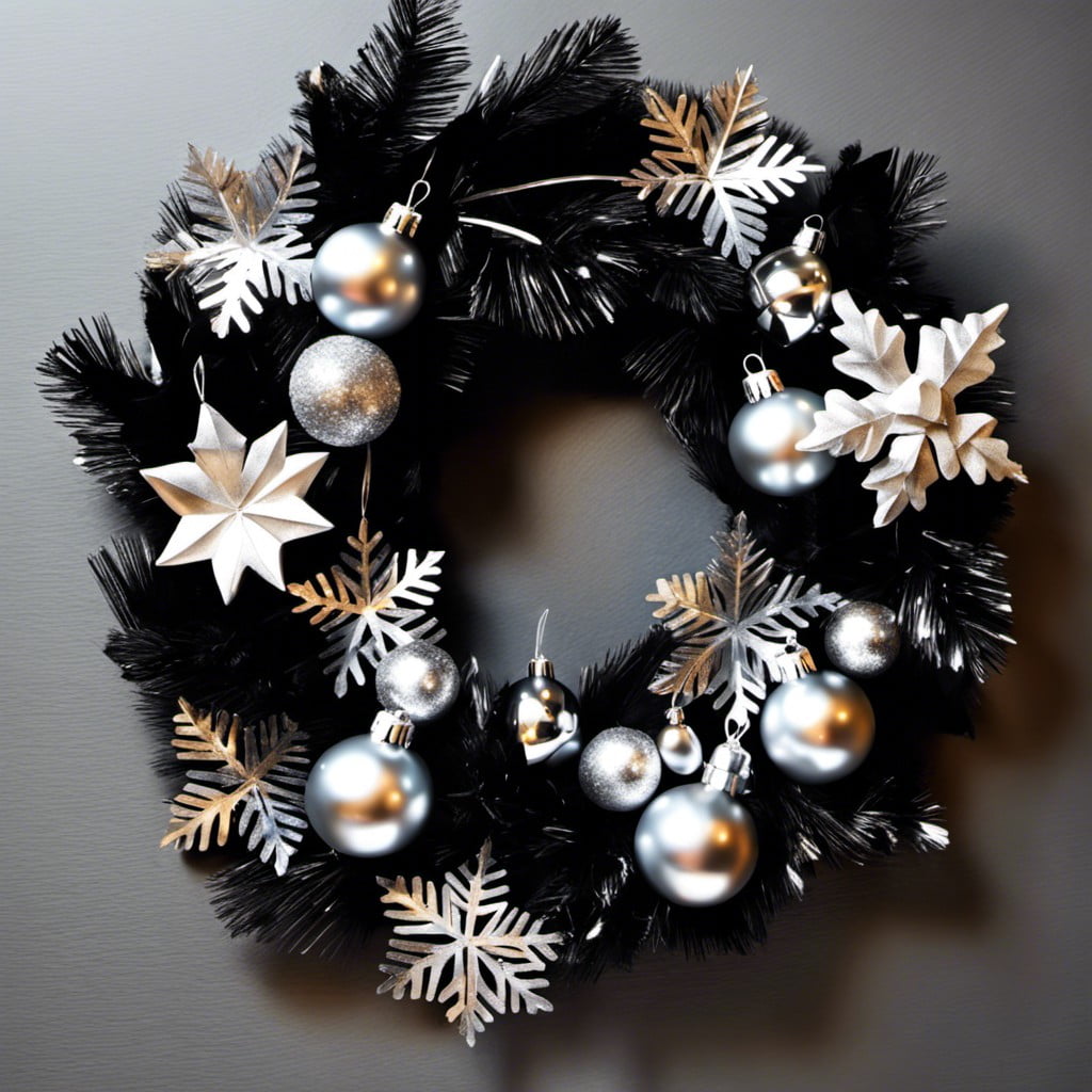 black and silver wreath