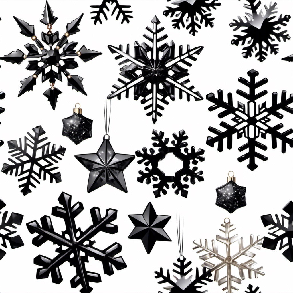 black crystal snowflakes