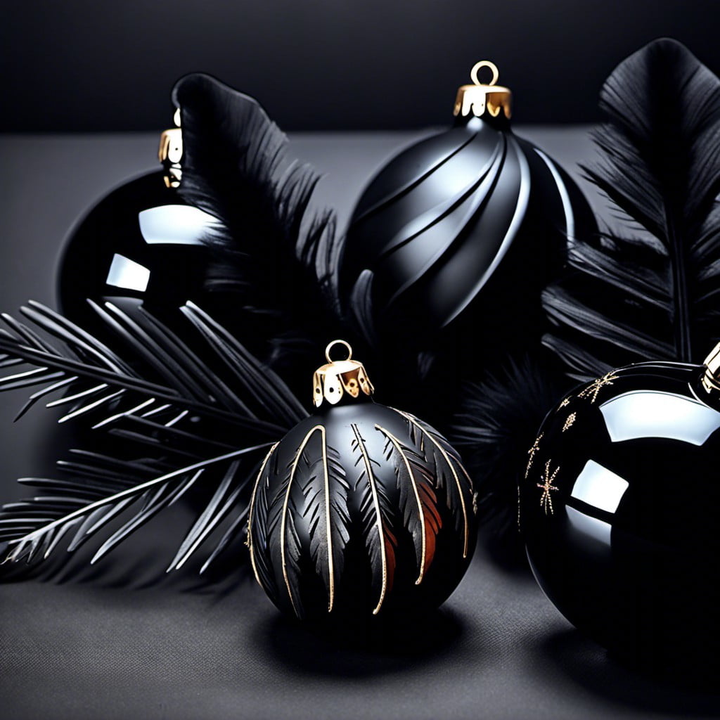 black feather ornaments