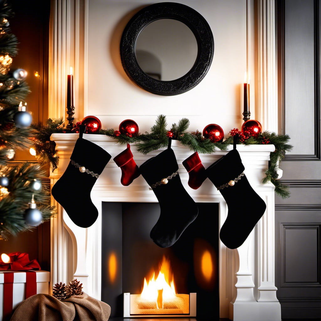 black velvet stockings