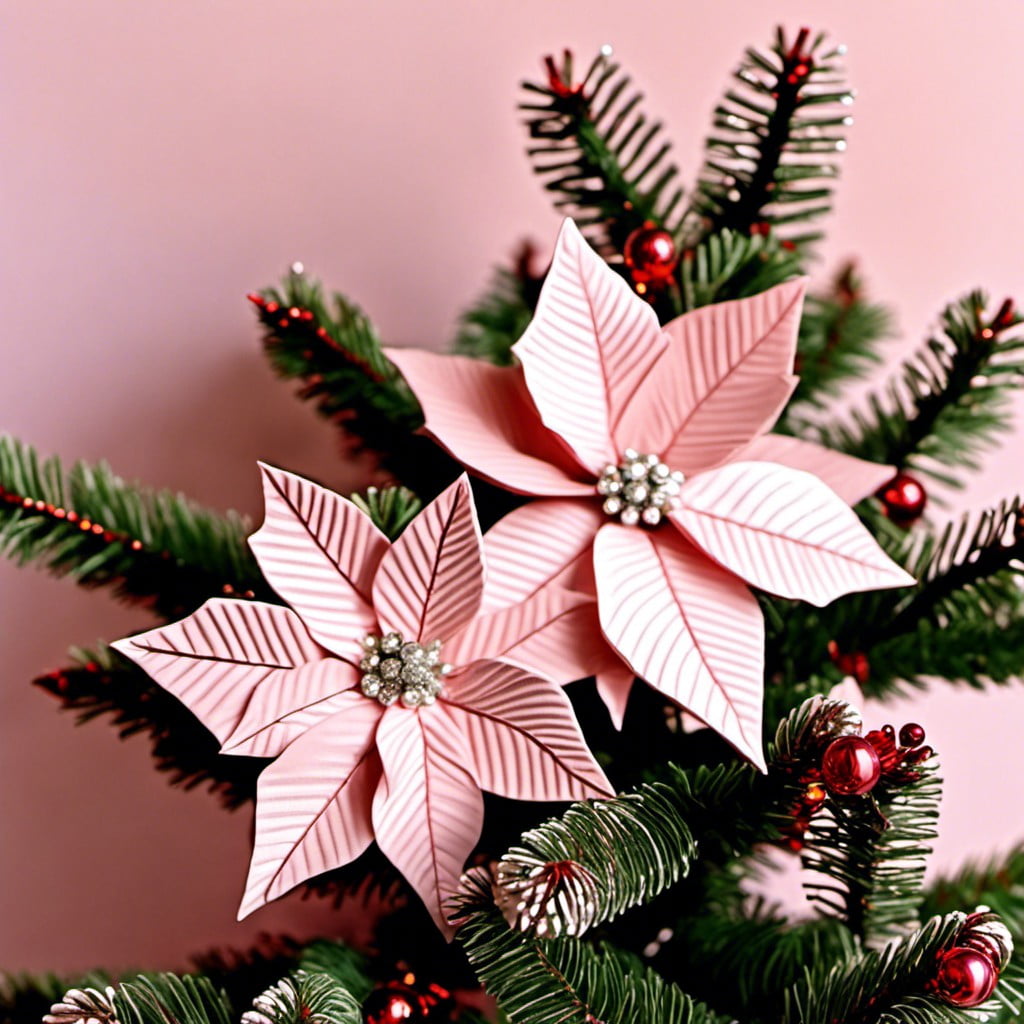 blush pink poinsettia clips