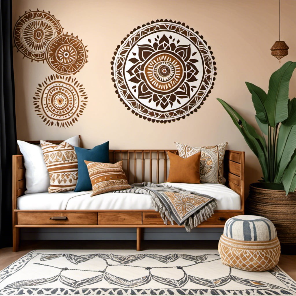 boho inspired wall stencils