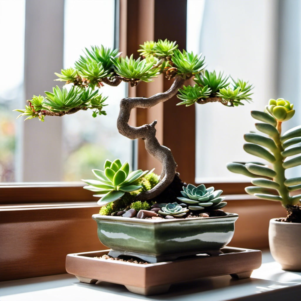bonsai tree or succulents