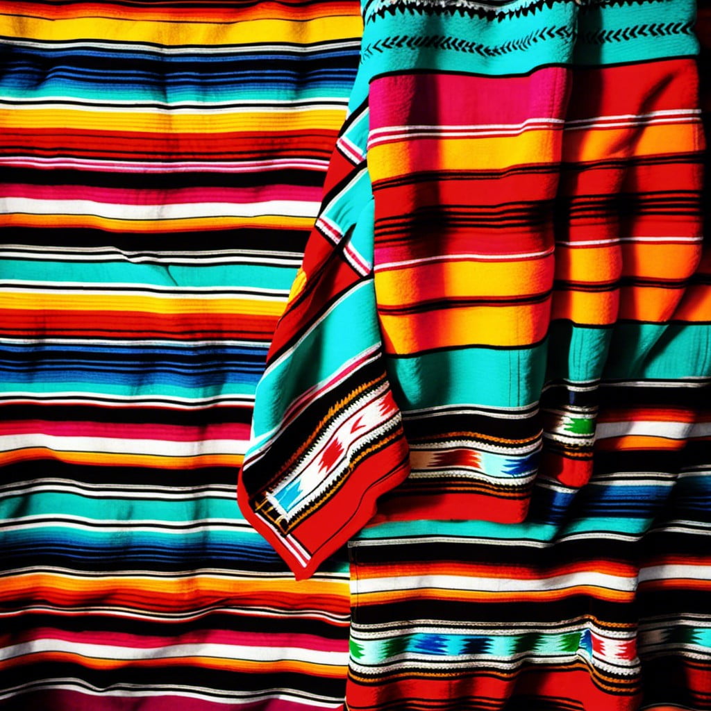 brightly colored mexican blankets