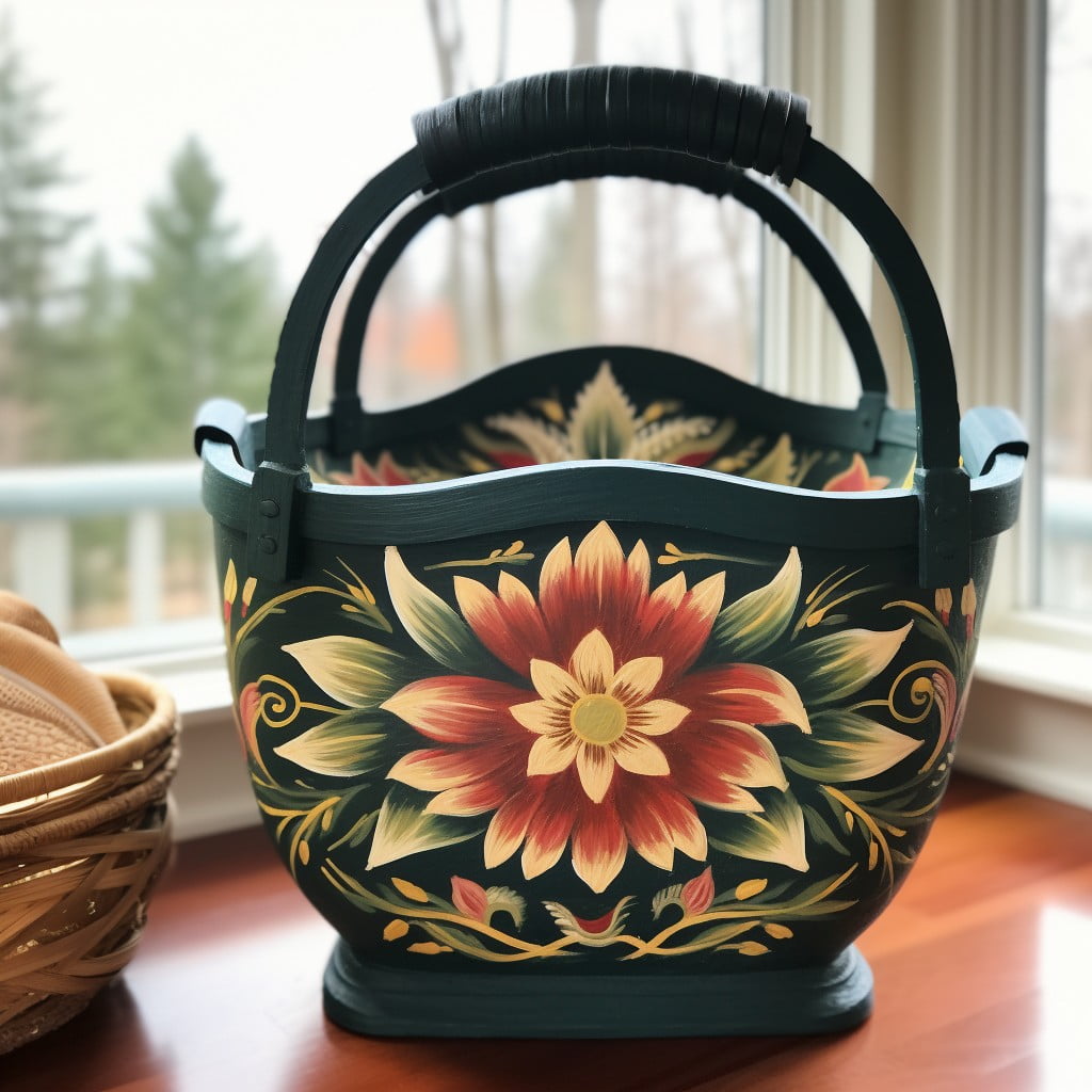 chalk paint decorated basket