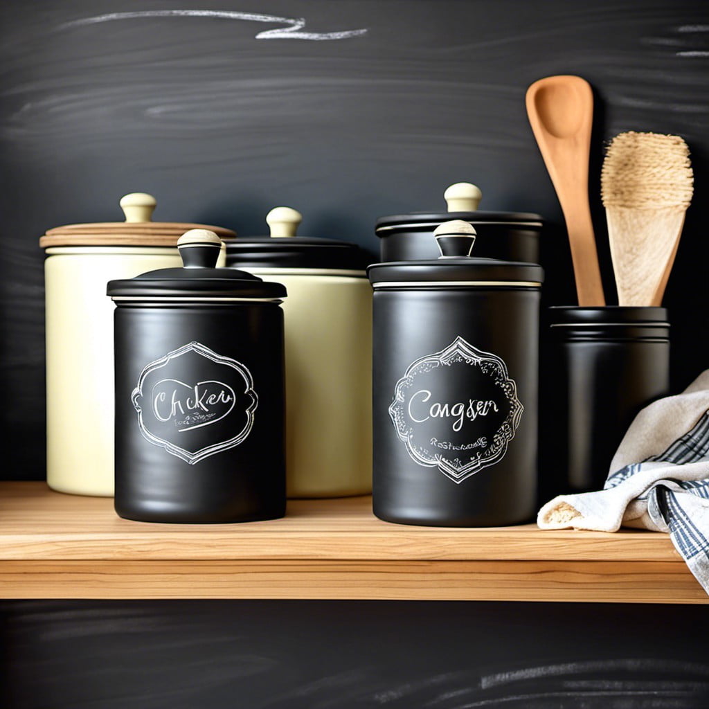 chalkboard painted canister set