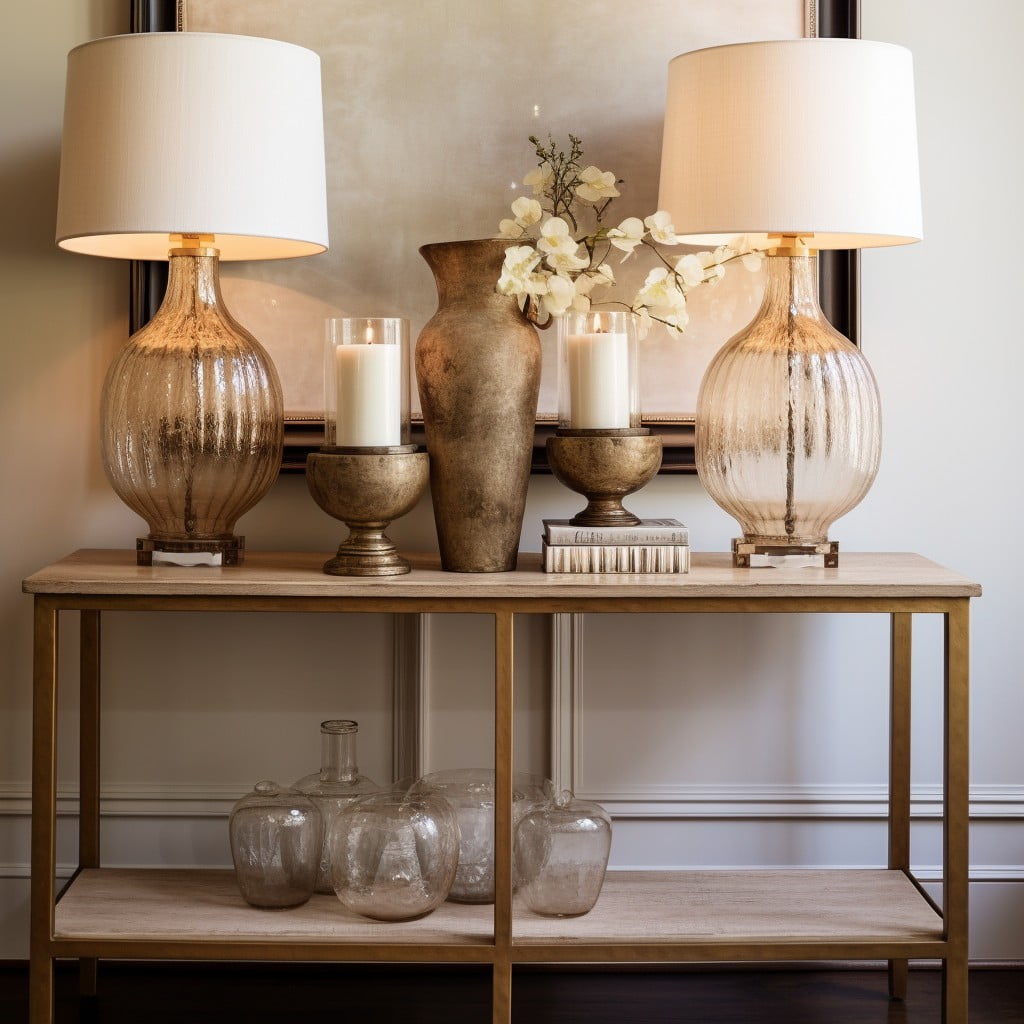 chic table lamp paired with candles