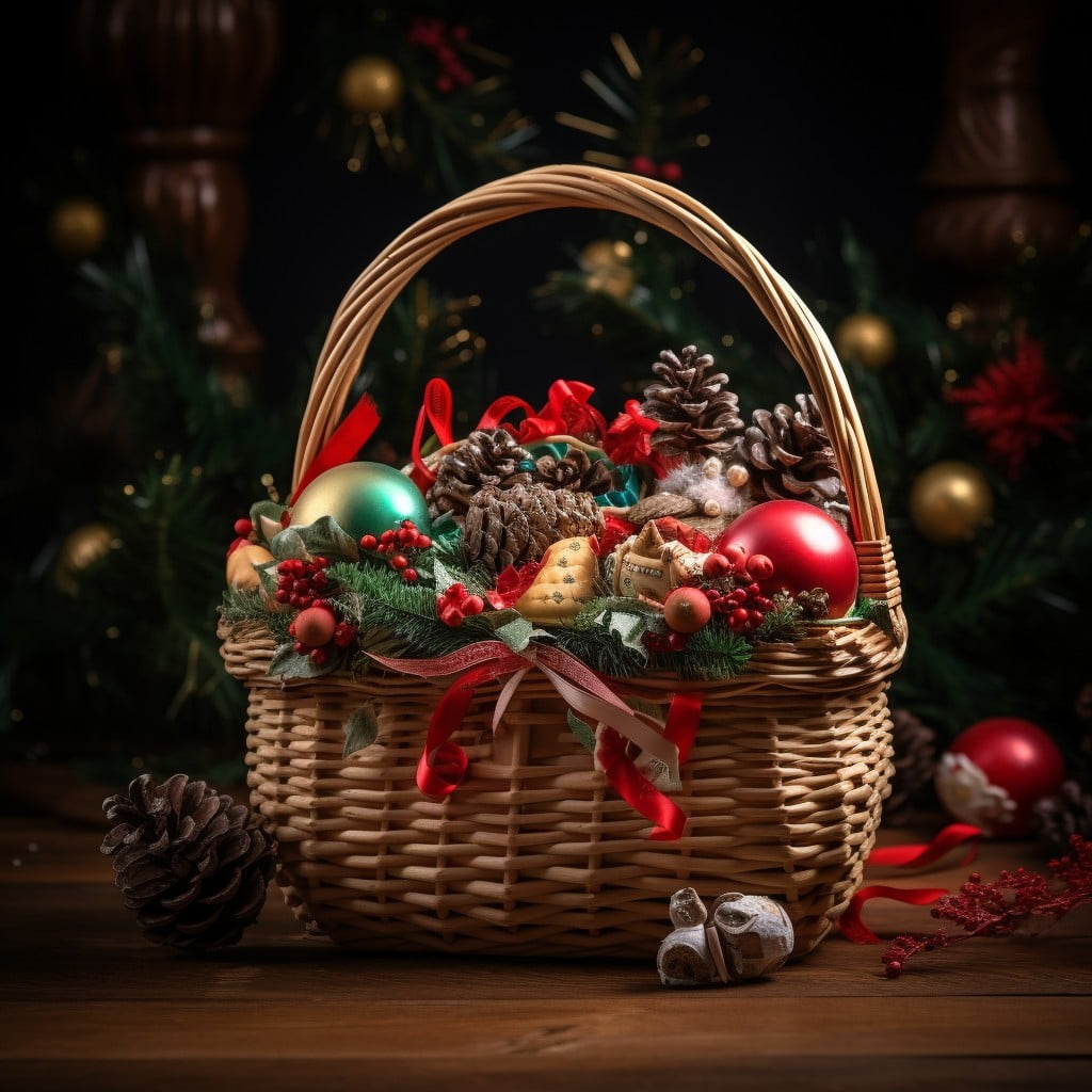 christmas themed basket