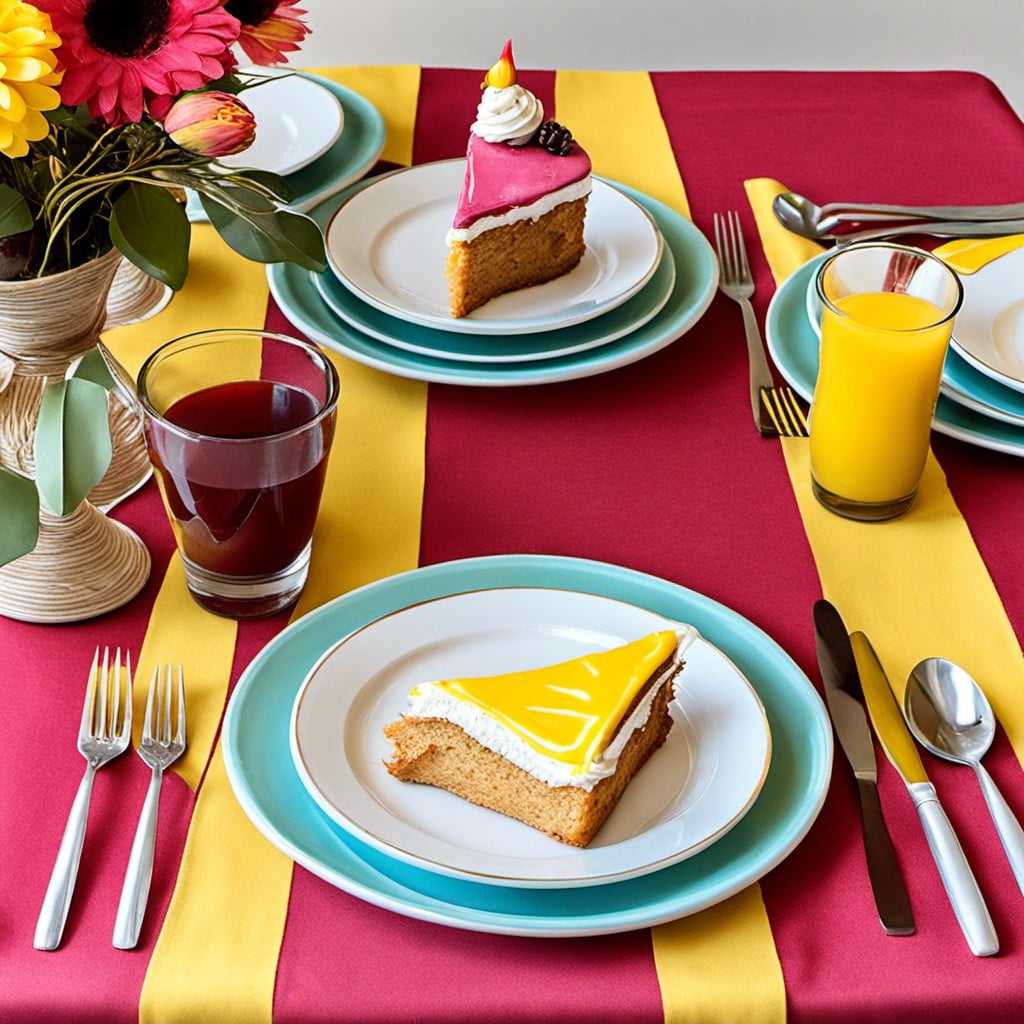 color coordinated napkins and tablecloths