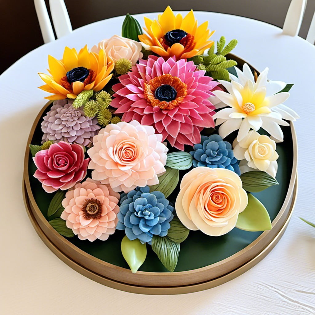 colorful faux flowers