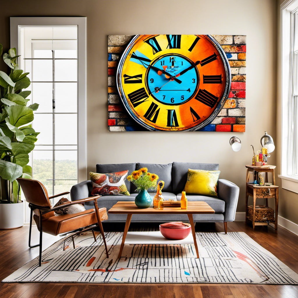 colorful quirky artistic design clock