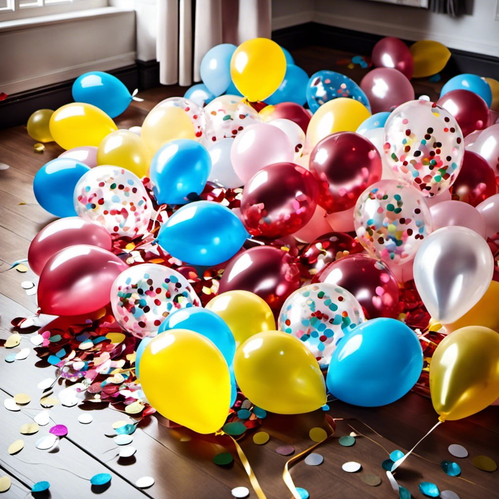 confetti balloons for sparkly effect