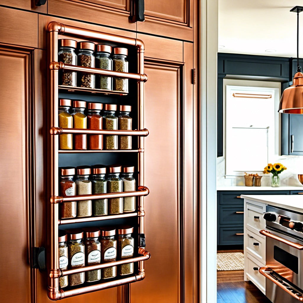 copper pipe spice shelving