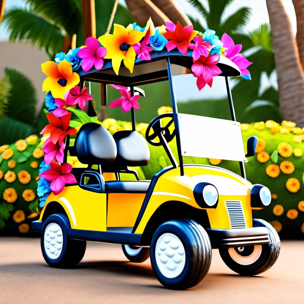 create a hawaiian luau theme with fake flowers