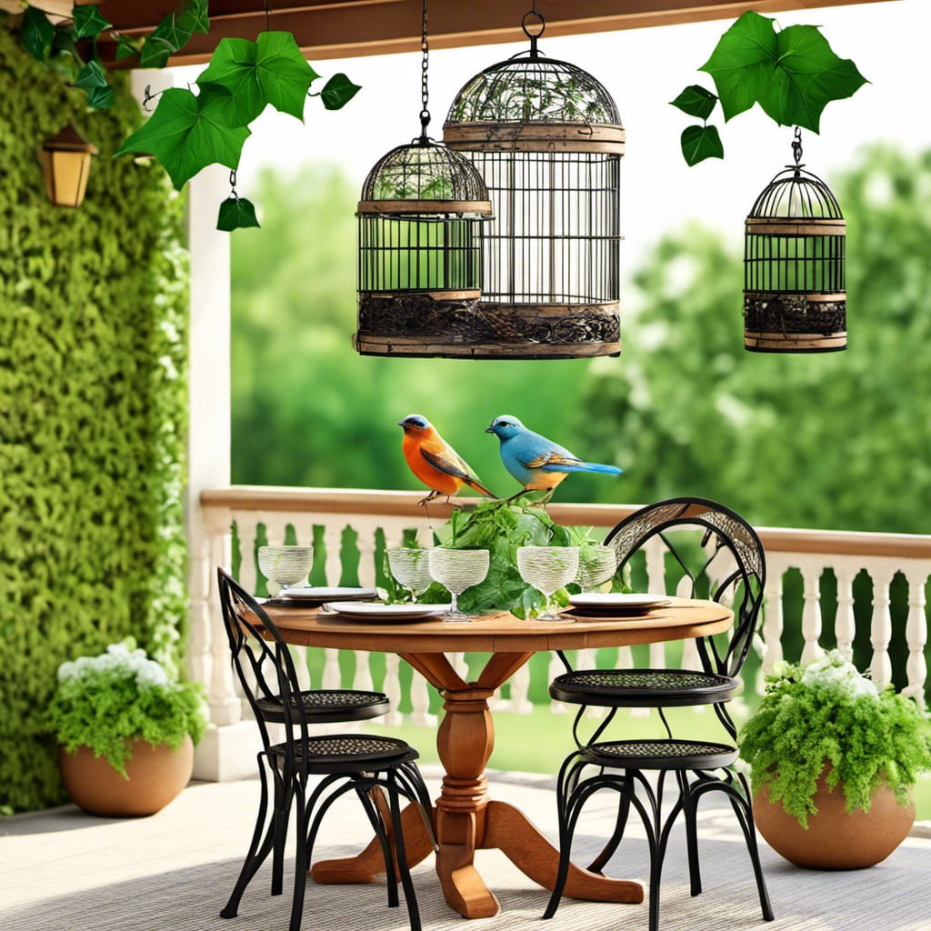 decorative bird cages with ivy