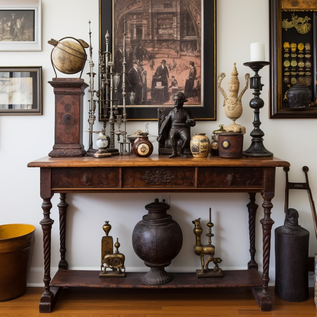 display of antique collectibles