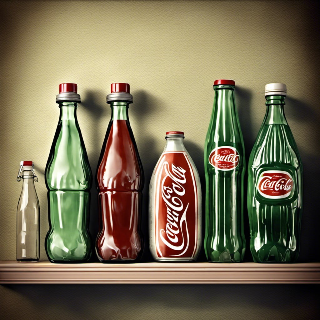 display of classic soda bottles