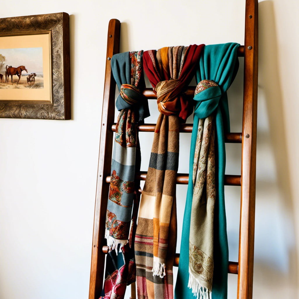 displaying vintage scarves