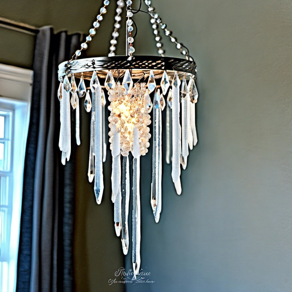 diy icicle chandelier with crystal beads