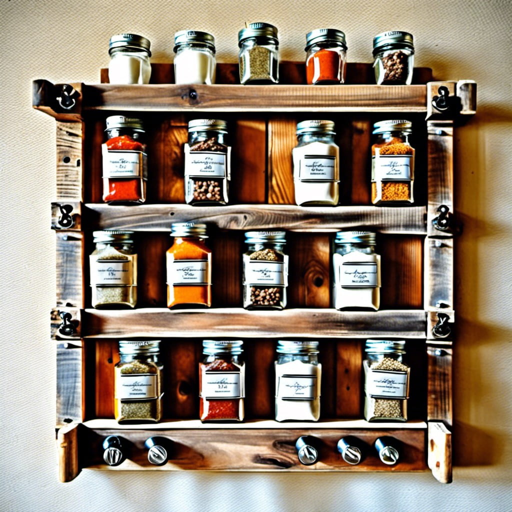 diy pallet door spice rack