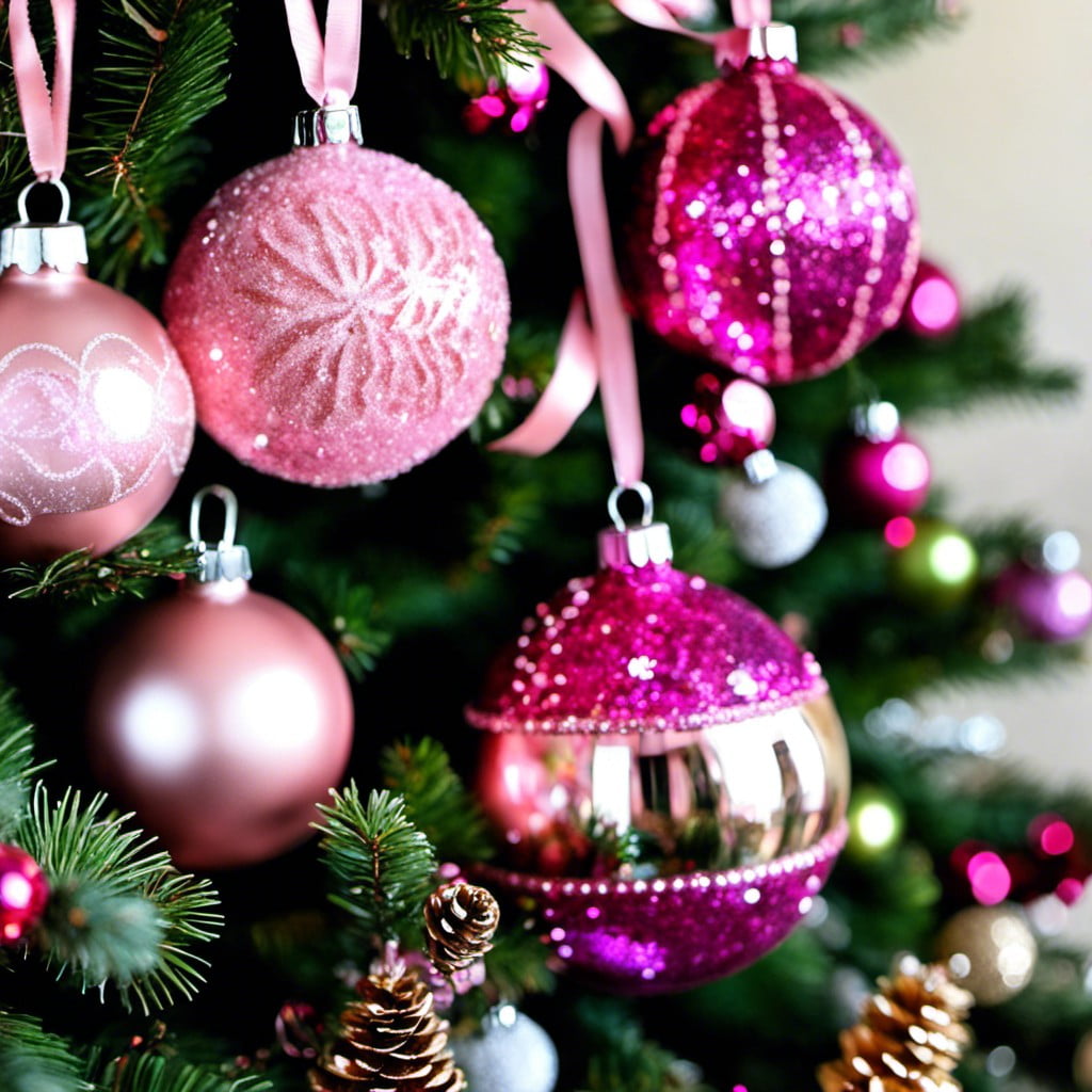 diy pink glitter ornaments