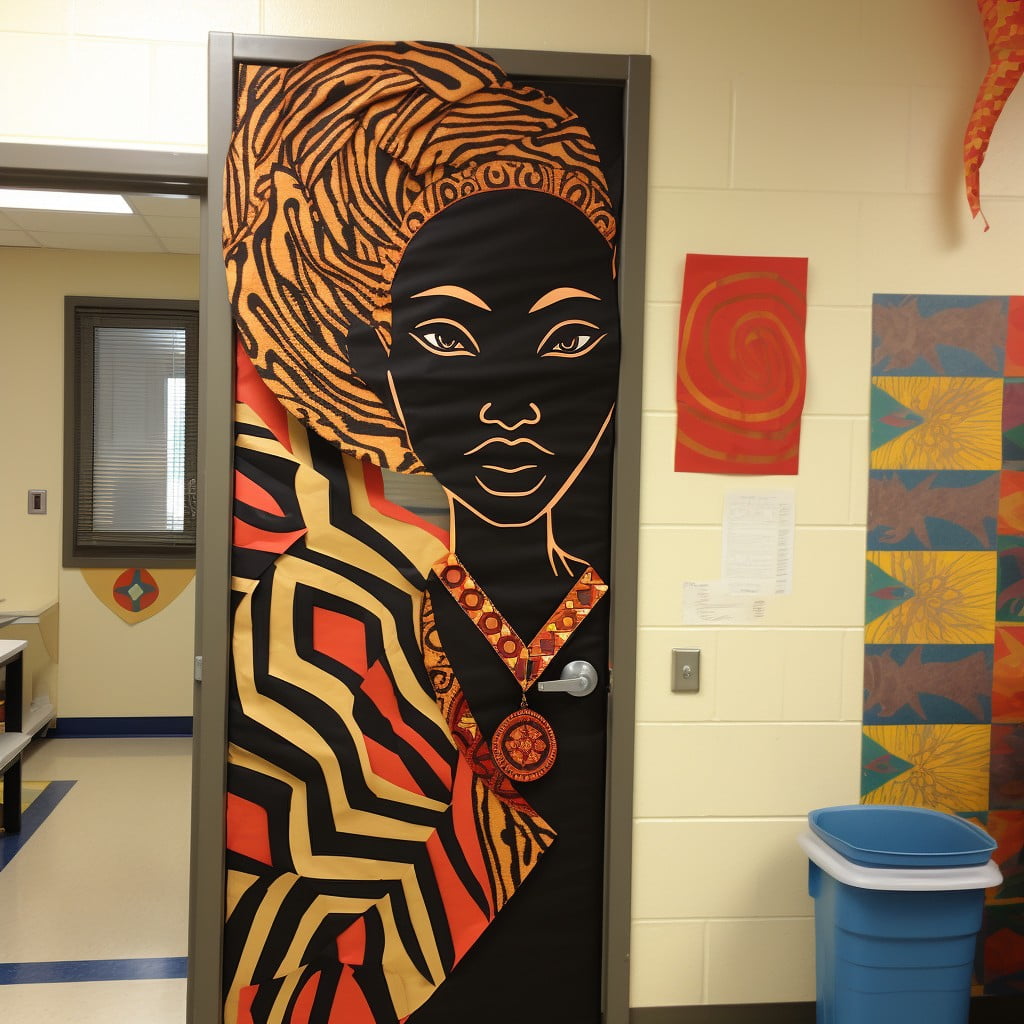 door inspired by african fabrics