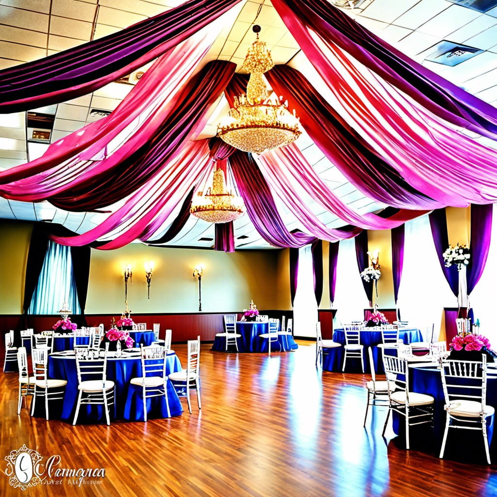 elegantly draped ceilings