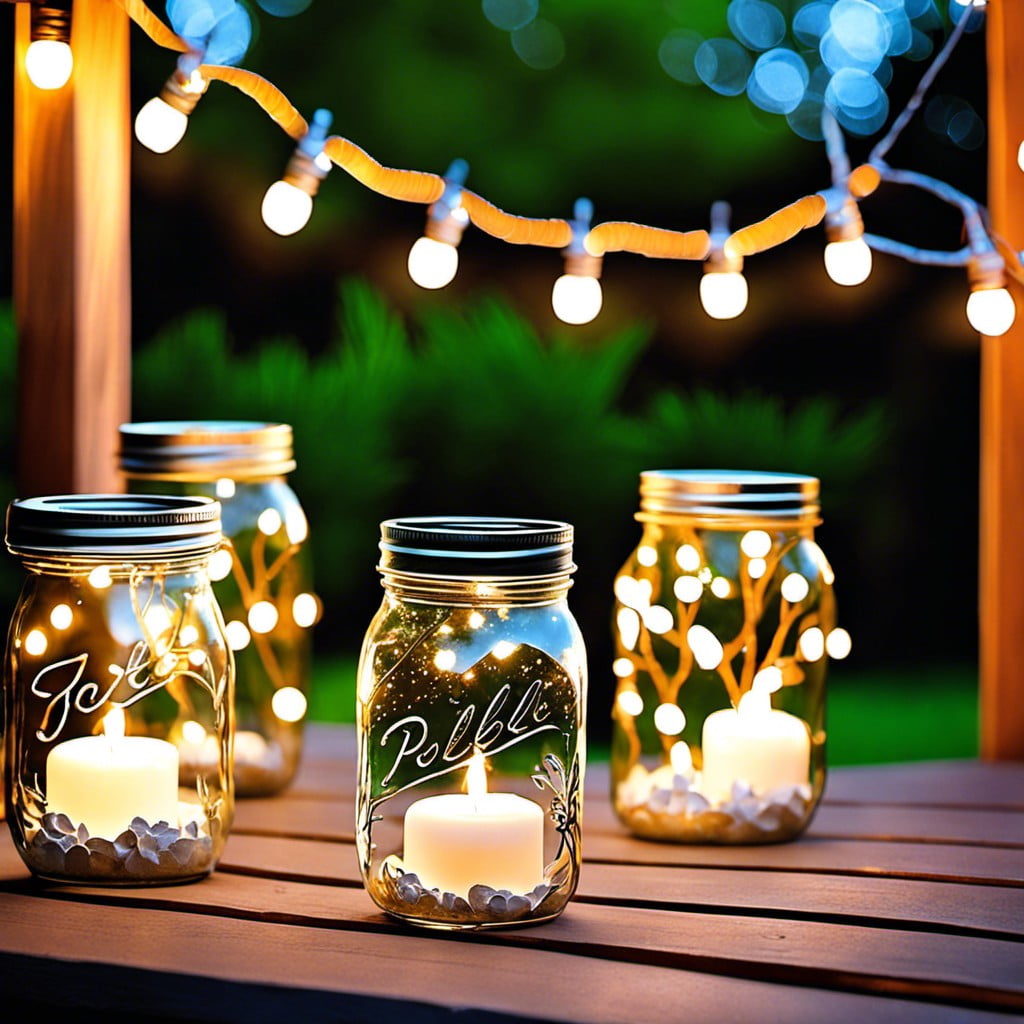 fairy lights and mason jars