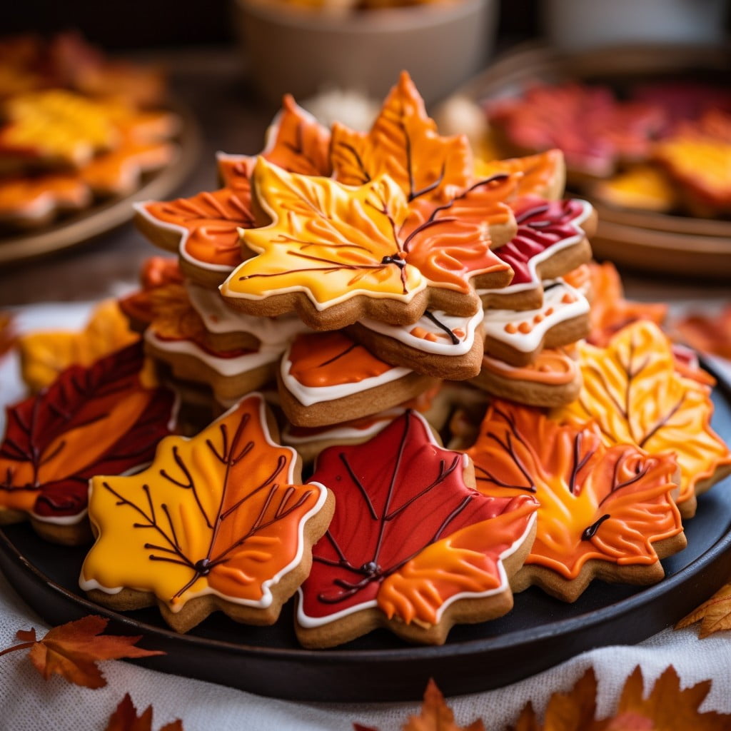 fall foliage sugar cookies topping