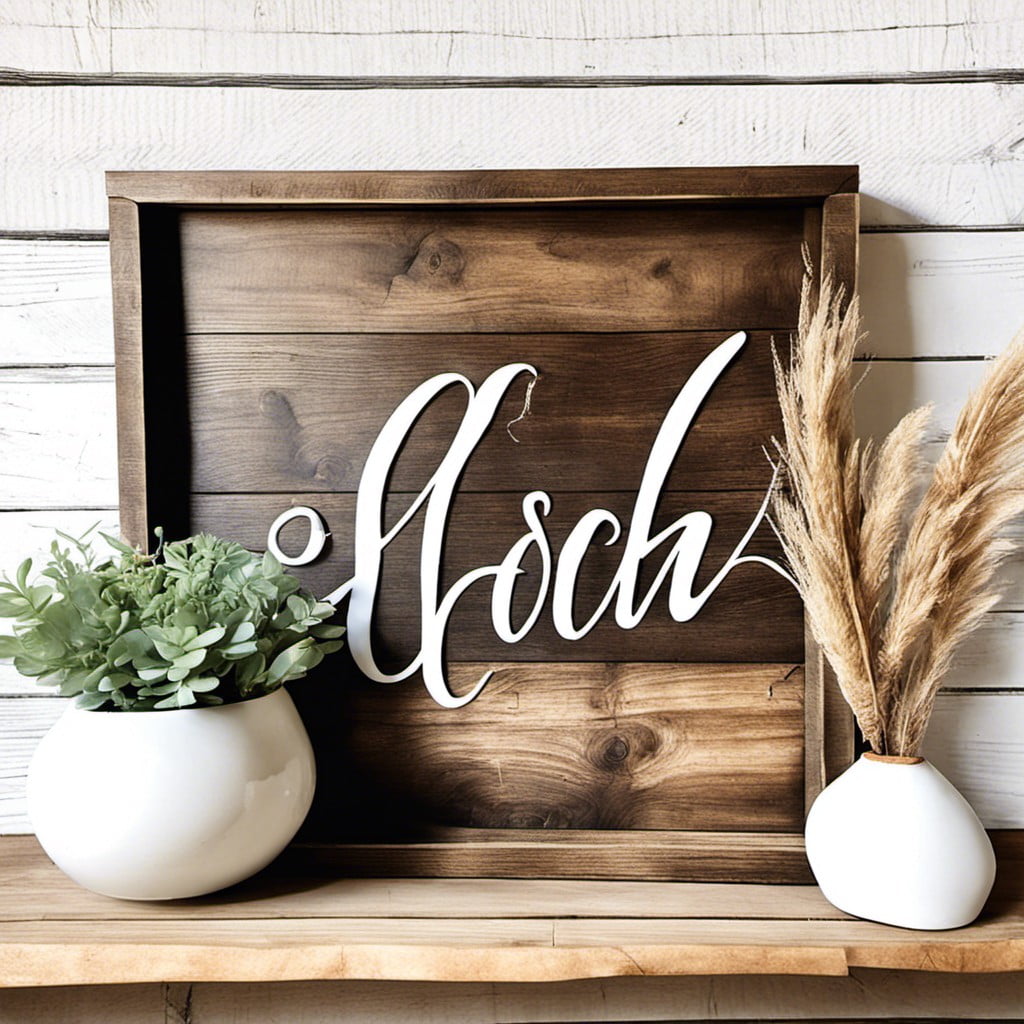 farmhouse script calligraphy signs