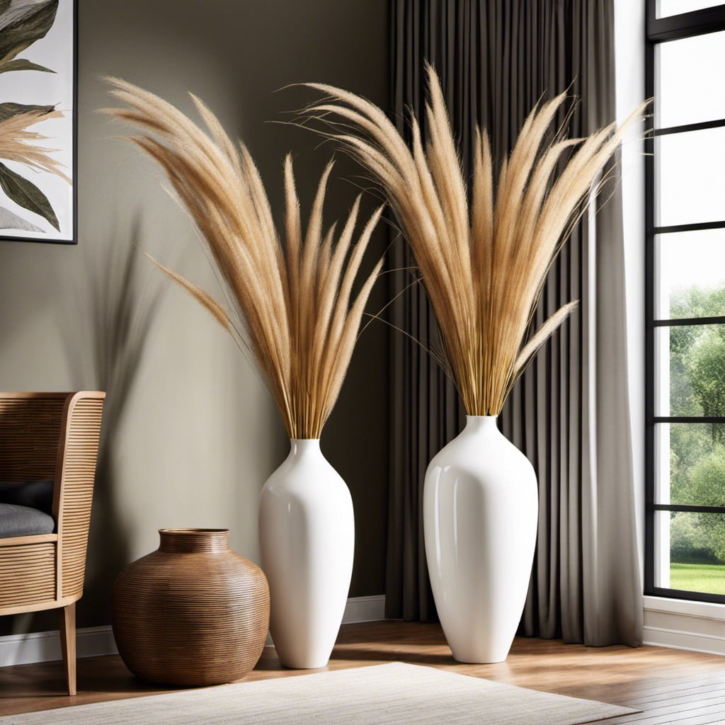 floor vases with tall grasses