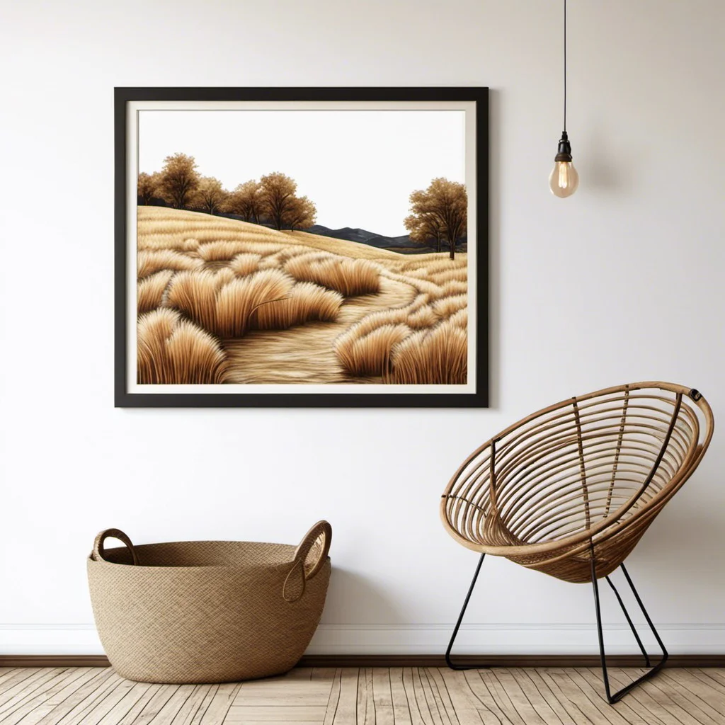 framed dried grass artworks