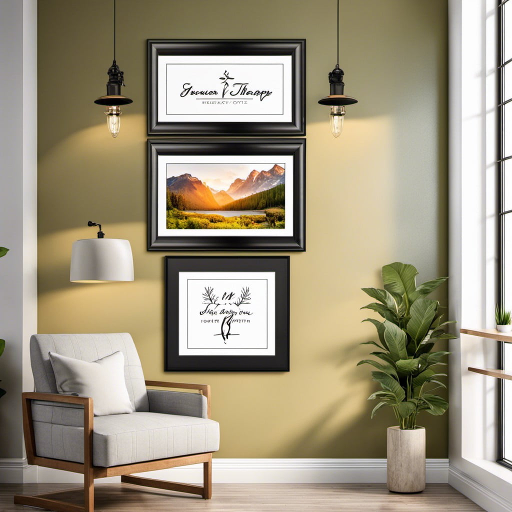 framed inspirational quotes on walls