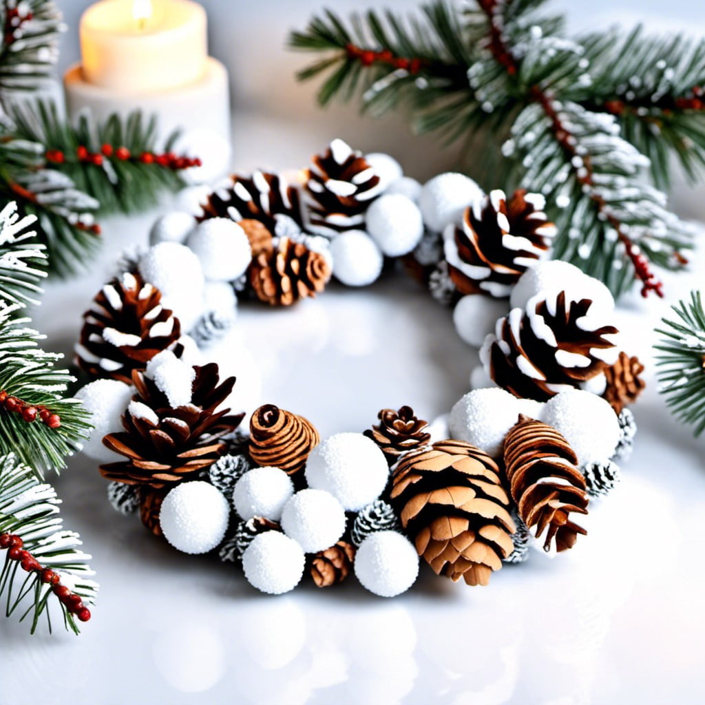 frosty pinecone wreaths