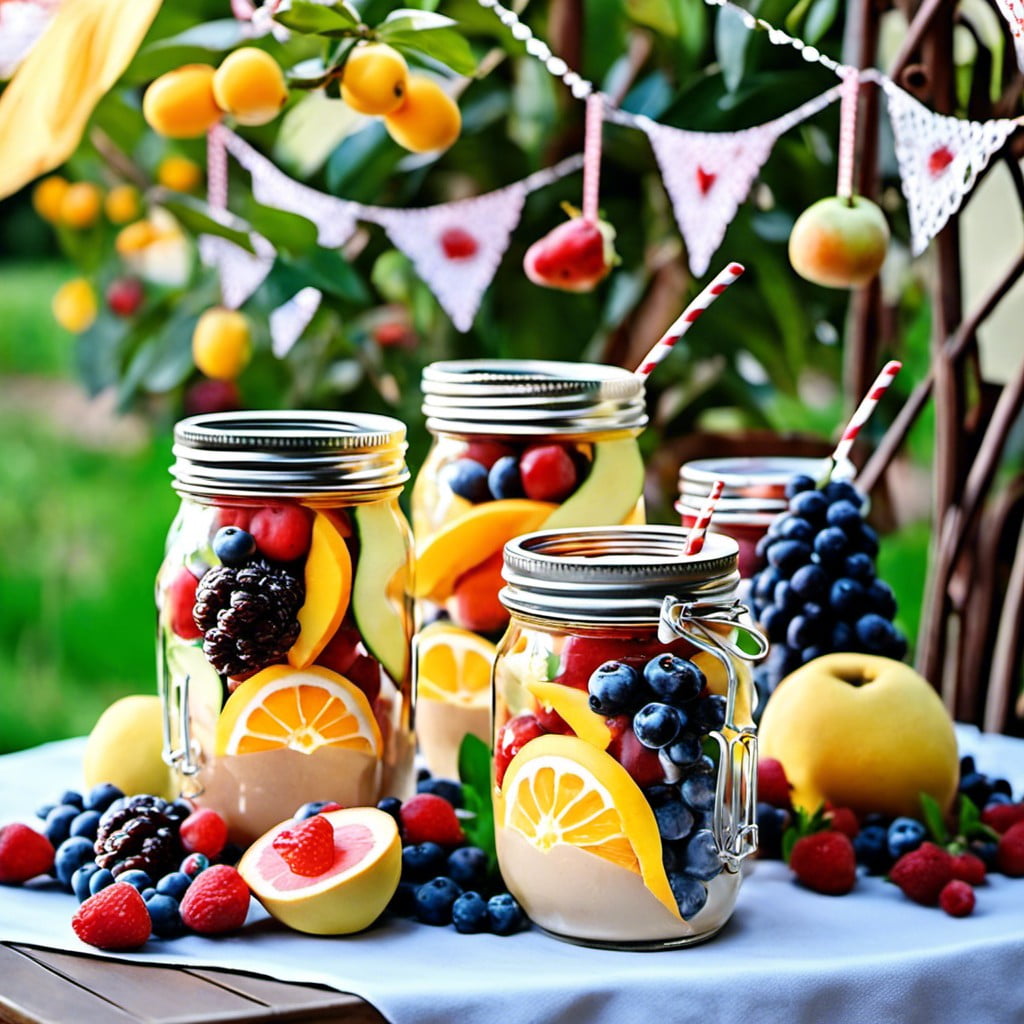 fruit filled mason jars