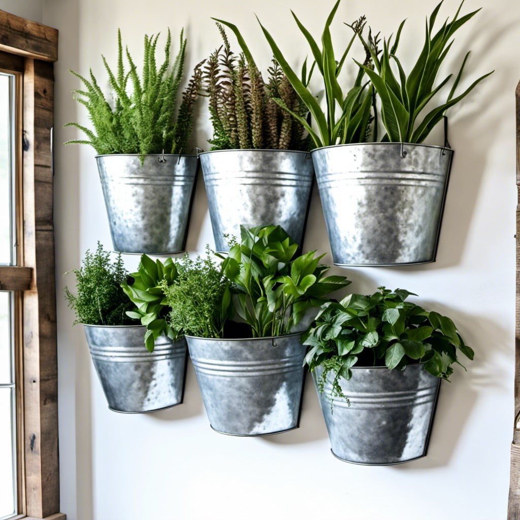 galvanized metal wall planters