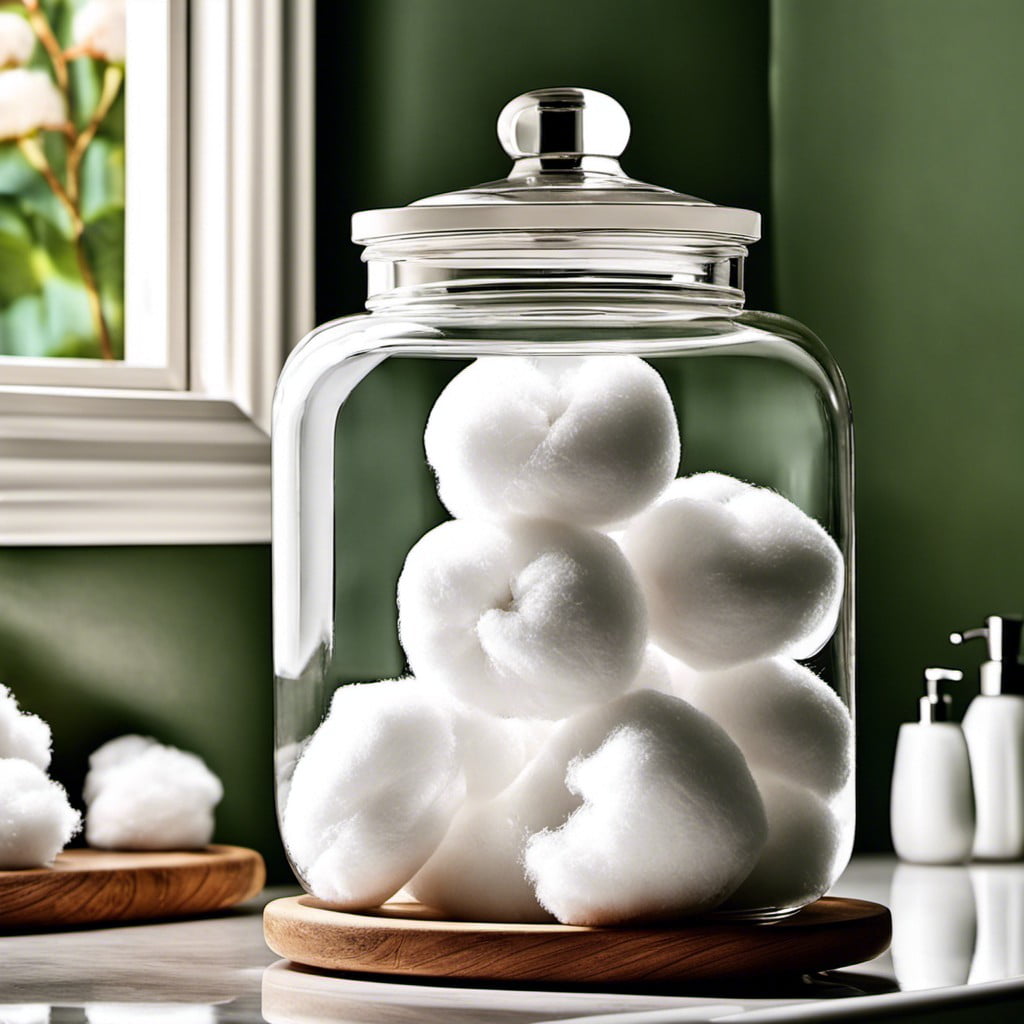 glass jars for cotton balls and swabs