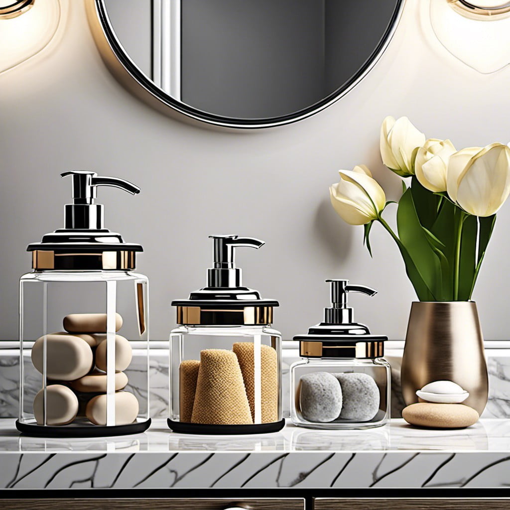 glass vanity canisters
