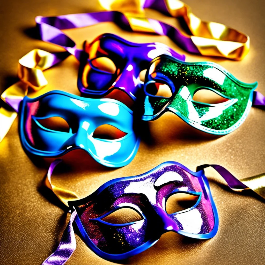 glittery masks hanging decor