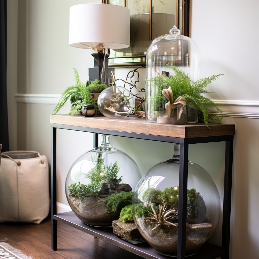 greenery or terrarium for a natural touch