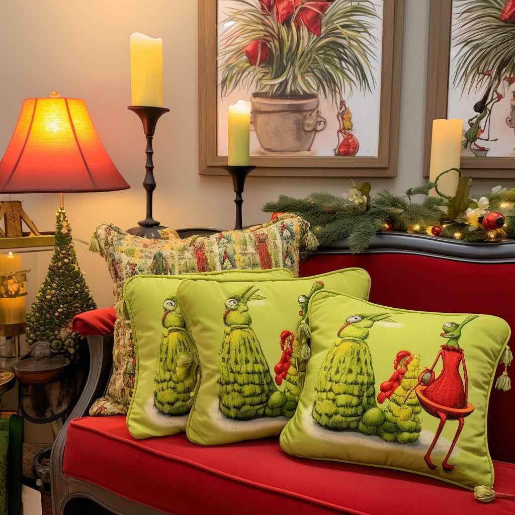 grinch face pillows