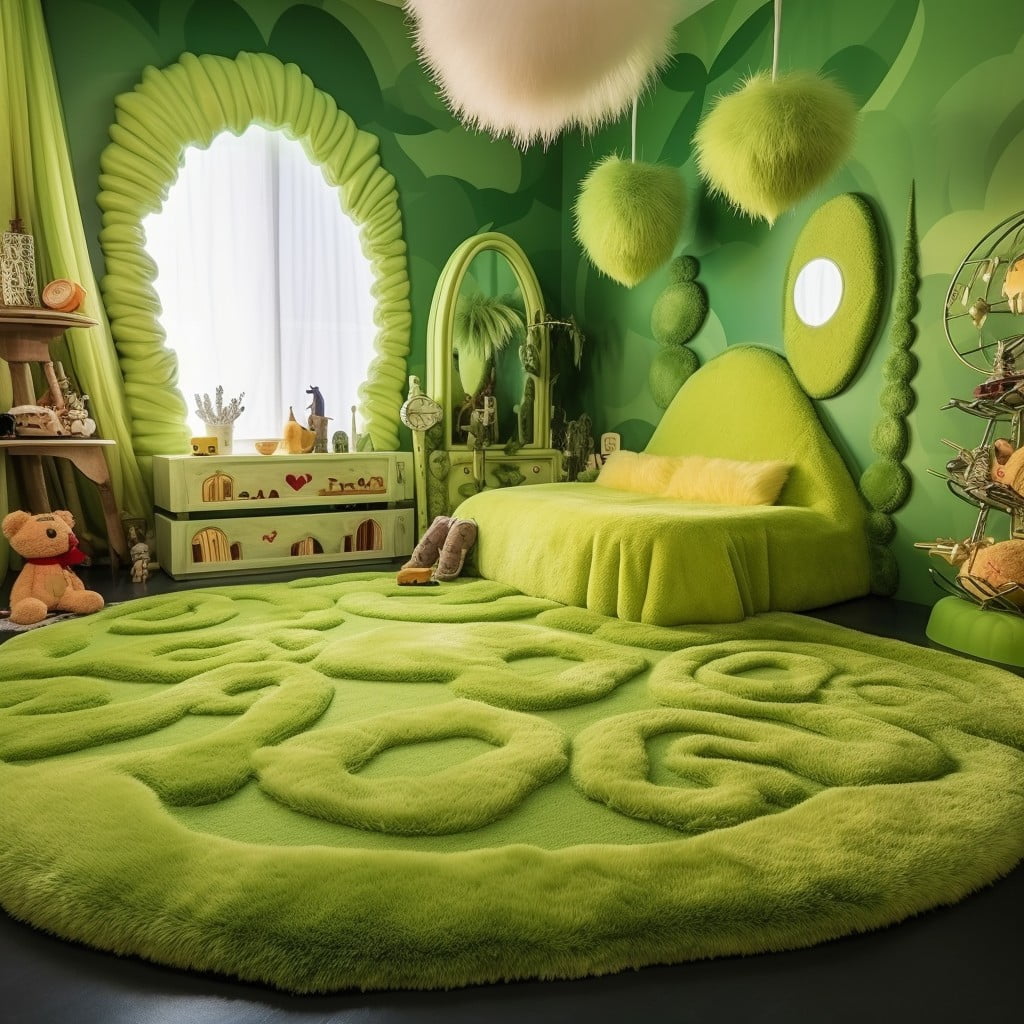 grinch green fur rugs