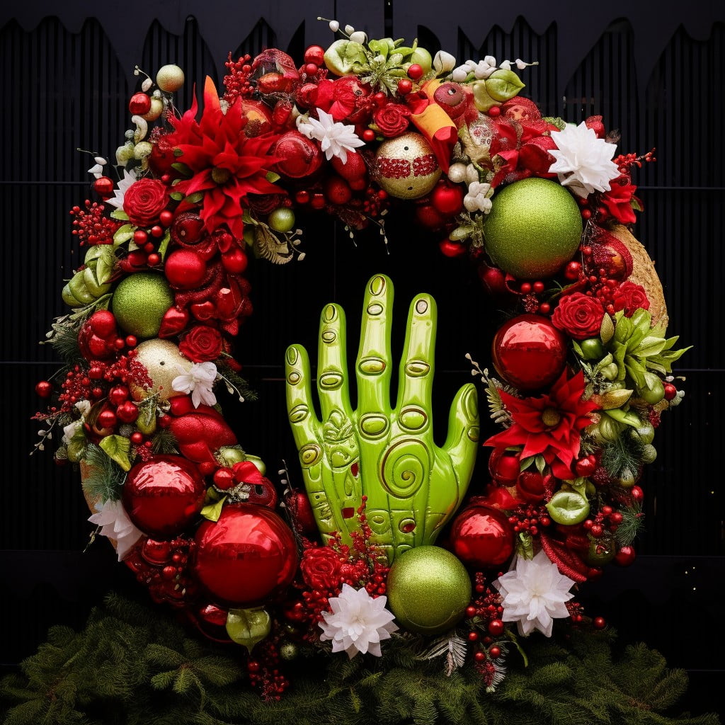 grinch hand wreath