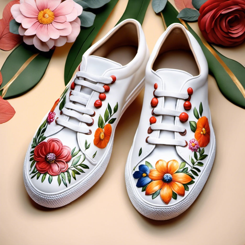 hand painted floral motifs