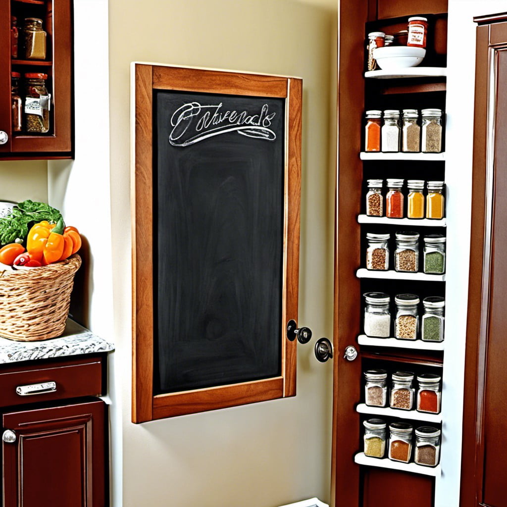 hangable chalkboard spice rack