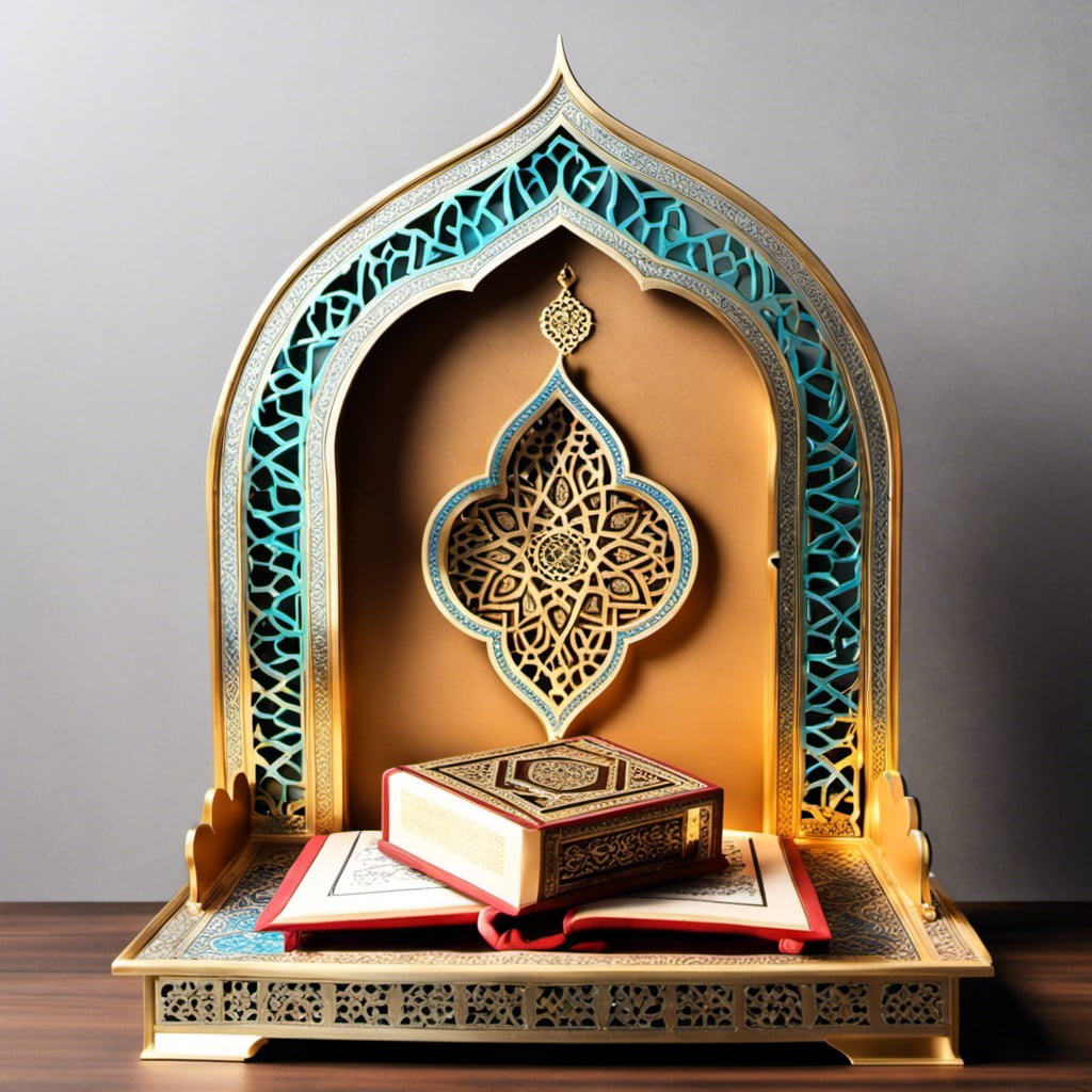 holy quran display stand with ornate cover