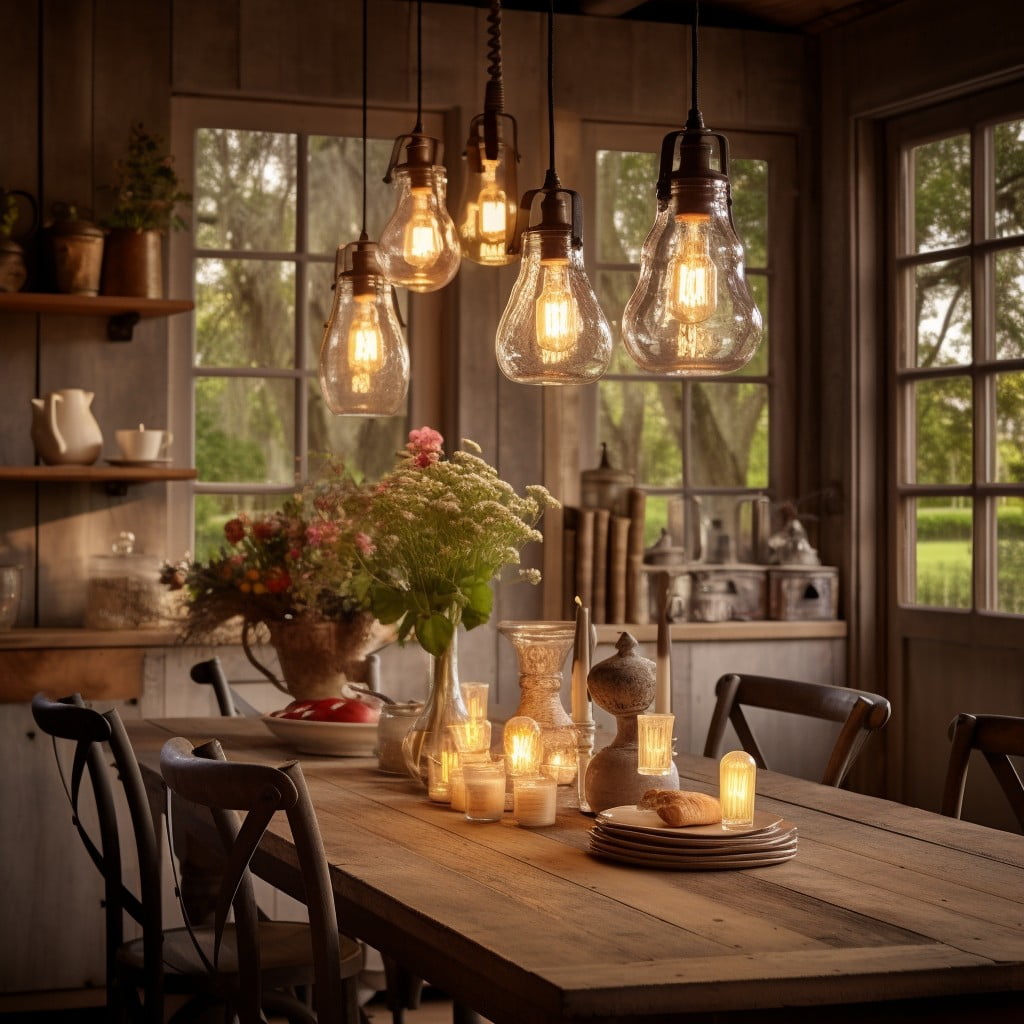 implementing edison bulb lighting for a rustic charm