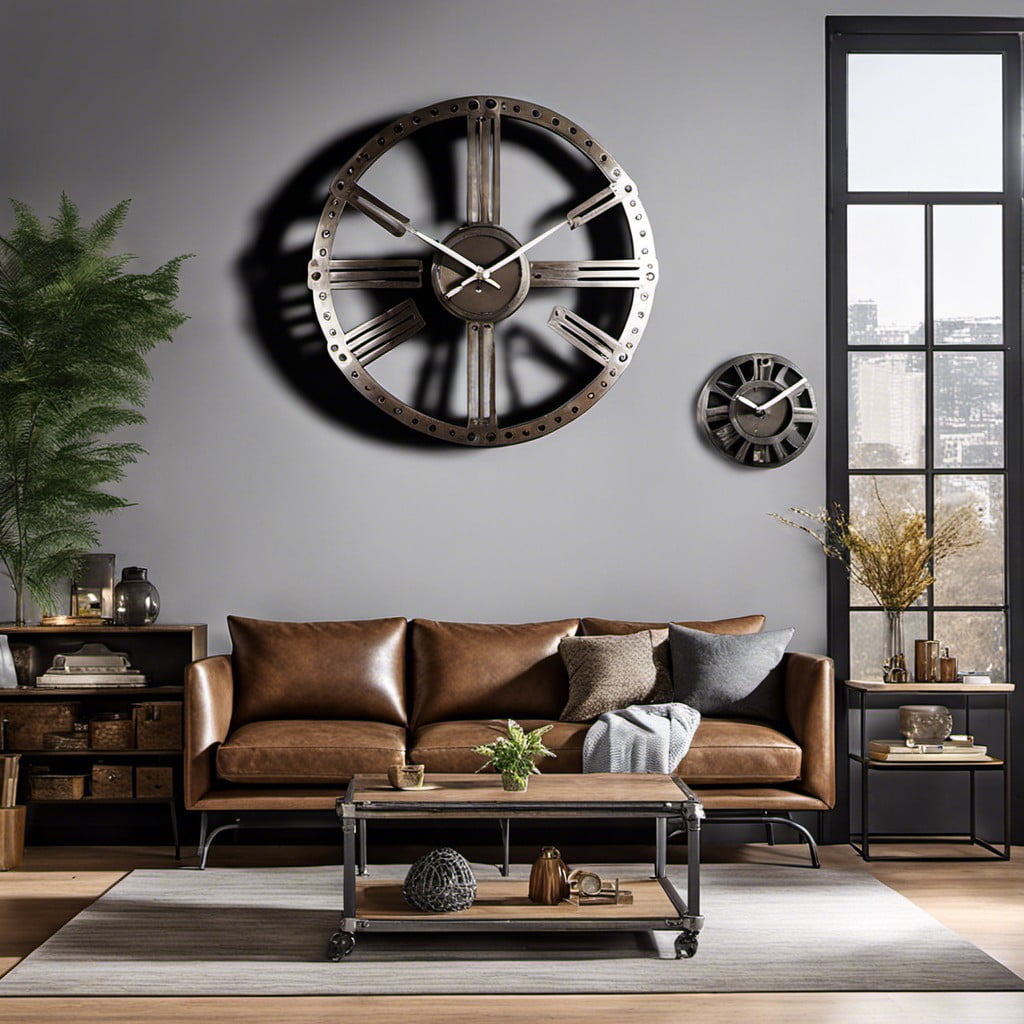 industrial metal gear wall clock